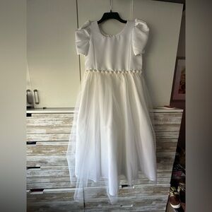 Tip Top Kids White Flower girl  Dress
